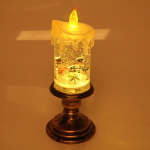 Сувенир с подсветкой Christmas «Свеча со снеговичками» 26 см (без музыки)