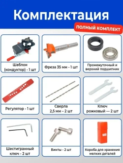 Шаблон для врезки мебельных петель круглый