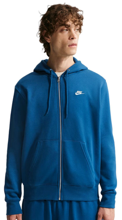 Куртка теннисная Nike Club Full-Zip Fleece - obsidian/obsidian/white
