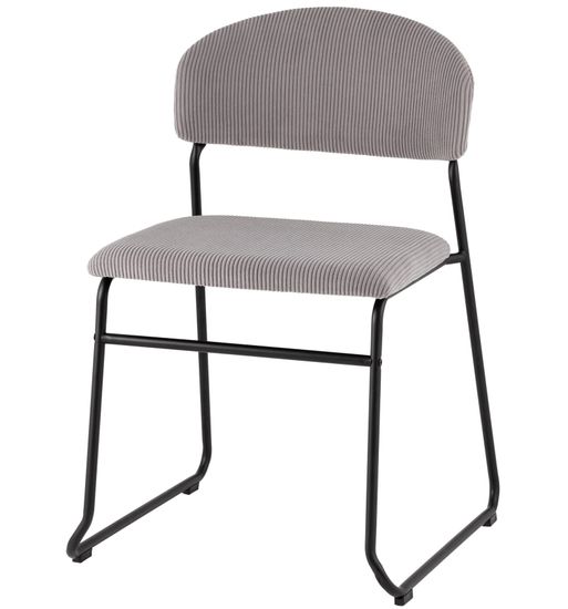 Стул обеденный Loftys серая ткань, черные ножки