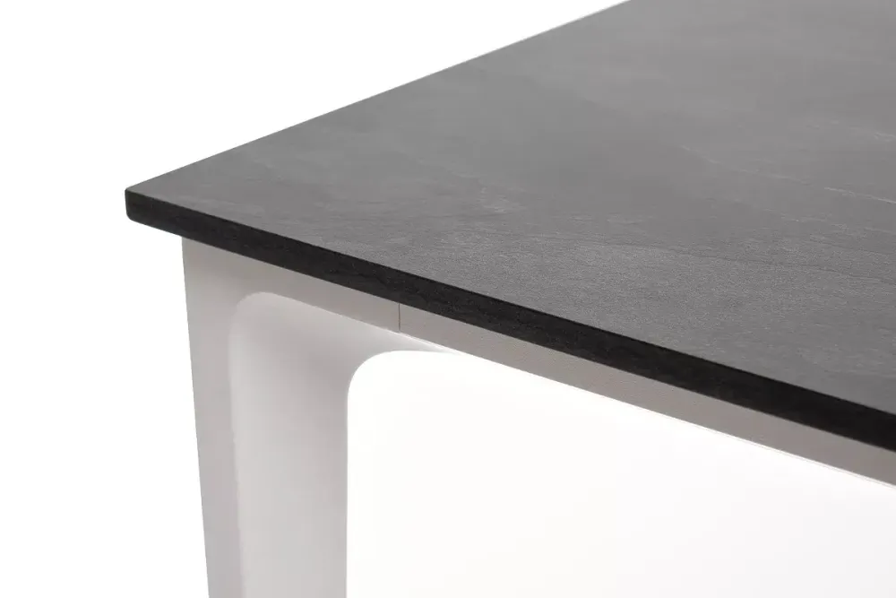 "Малага" обеденный стол из HPL 90х90см, цвет "серый гранит", каркас белый