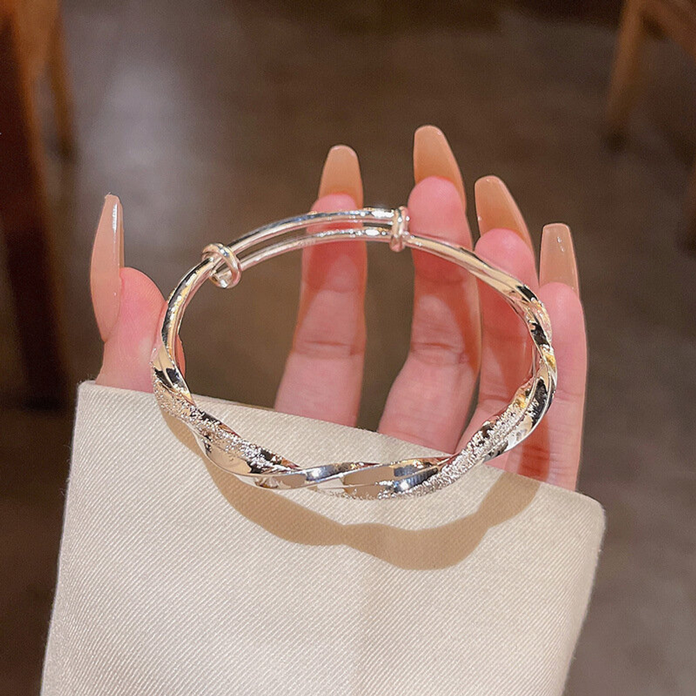 Браслет женский, серебристый