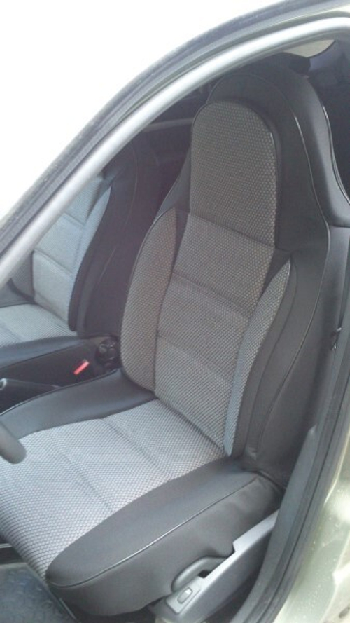 Чехлы на сиденье /Lada Largus/ 5 мест. с 2014г. Жаккард/Велюр черно-серые с боковой поддержкой (ЛИДЕР)