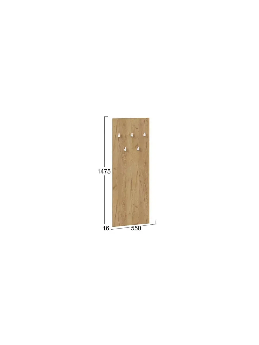 Прихожая с вешалкой Дуб Крафт золотой 145х43х226