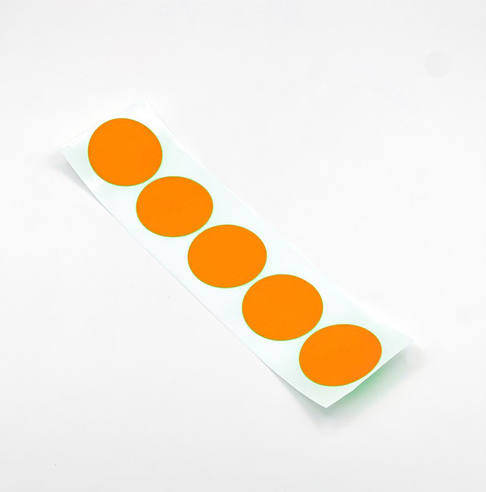 Клейкая лента ФОРМА КРУГ 40мм @ultraMATT SIGN Оранжевый (светится в ультрафиолете) - 100 штук