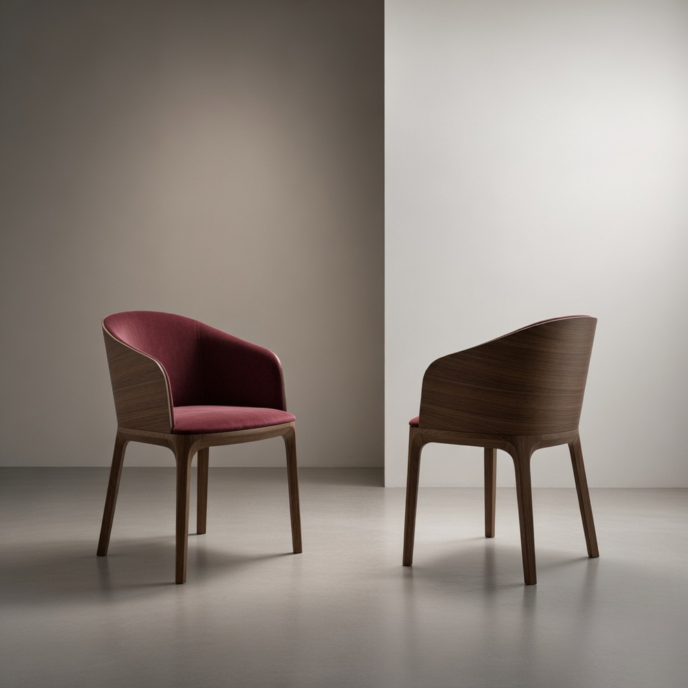 Дизайнерский стул MAKK с подлокотниками bordo