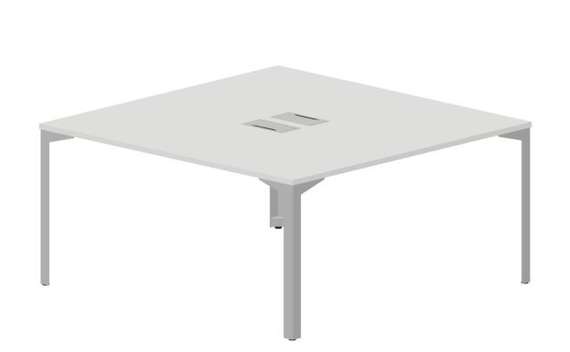 Составной стол на 2 рабочих места 158х156,6х75см (2 металлических  аутлета)