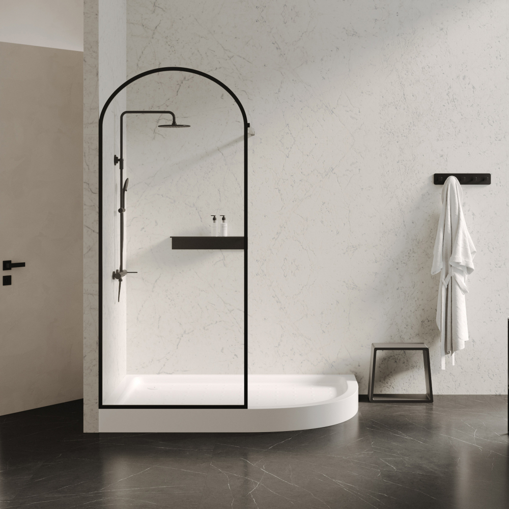 Душевой поддон ABBER AD3E109 L 100х90 асимметричный, акриловый, белый