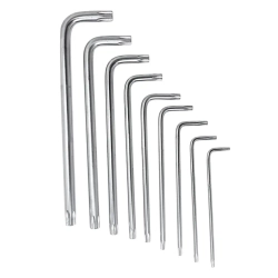 Набор ключей TORX Г-образных длинных, 9пр. (Т10Н, Т15Н, Т20Н, Т25Н,Т27Н, Т30Н, Т40Т, Т45Н,Т50Н с отверстием) в пластиковом держателе PATRON P-5098LT