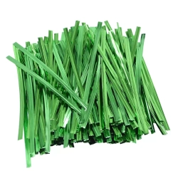 Твист-лента (зажим, проволока) для пакетов, зеленая, 8 см, 100 шт