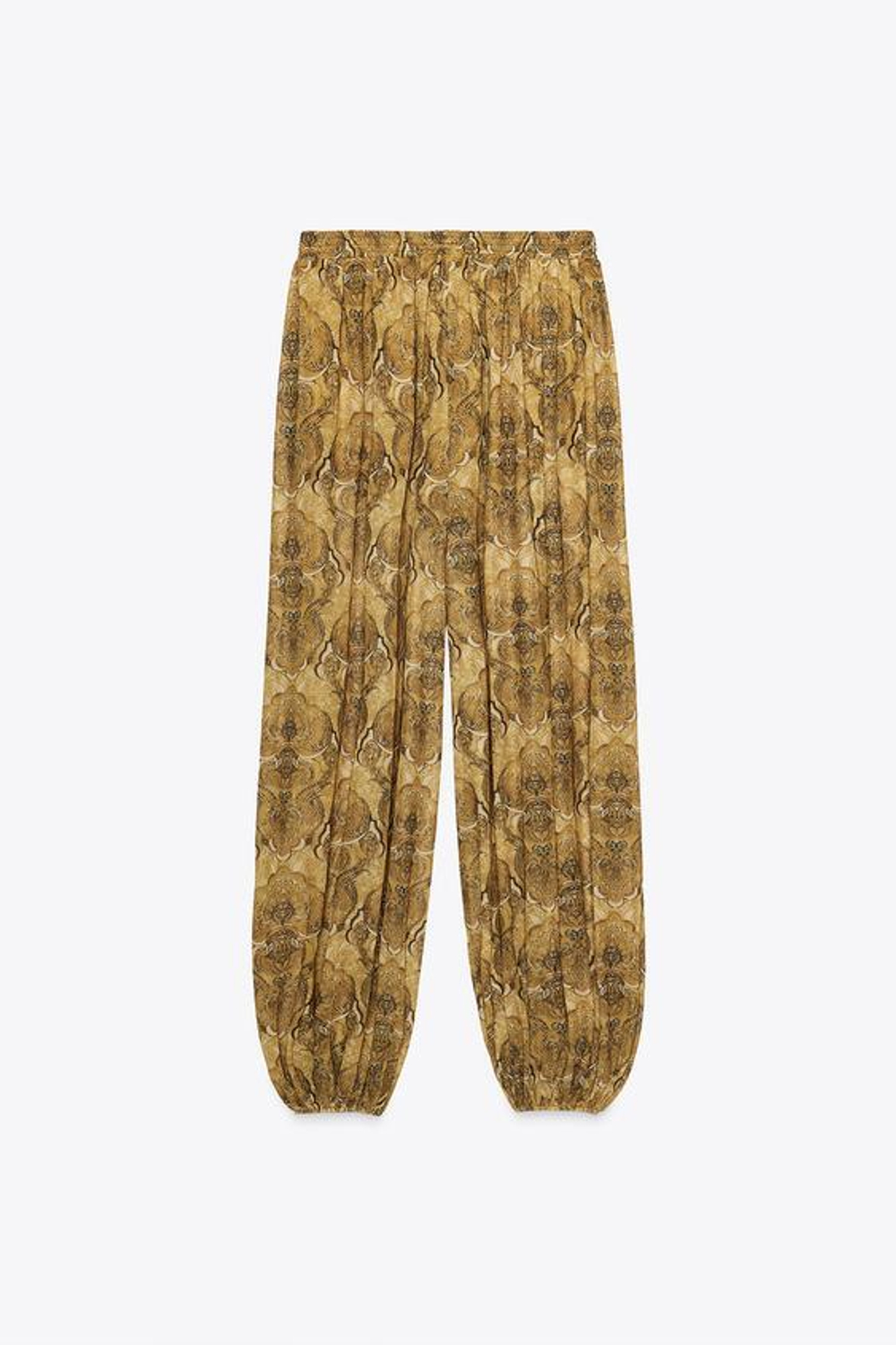 ZARA БРЮКИ-БАГГИ С ПРИНТОМ, ОТТЕНКИ ЗЕЛЕНОГО