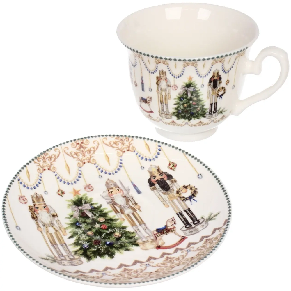 Чайная пара керамическая «Щелкунчик» (кружка 220мл+ блюдце) в подарочной коробке