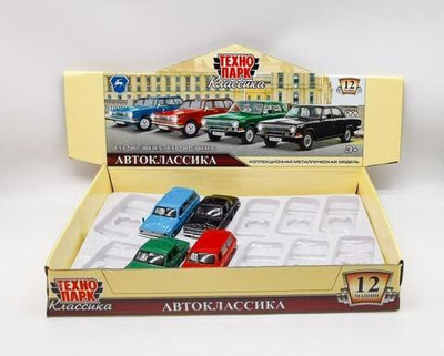 Модель ин. мет. "Газ-2401/2402 Автоклассика" 12см, двер, баг, синий, коробка в ассорт. GAZ240102-1