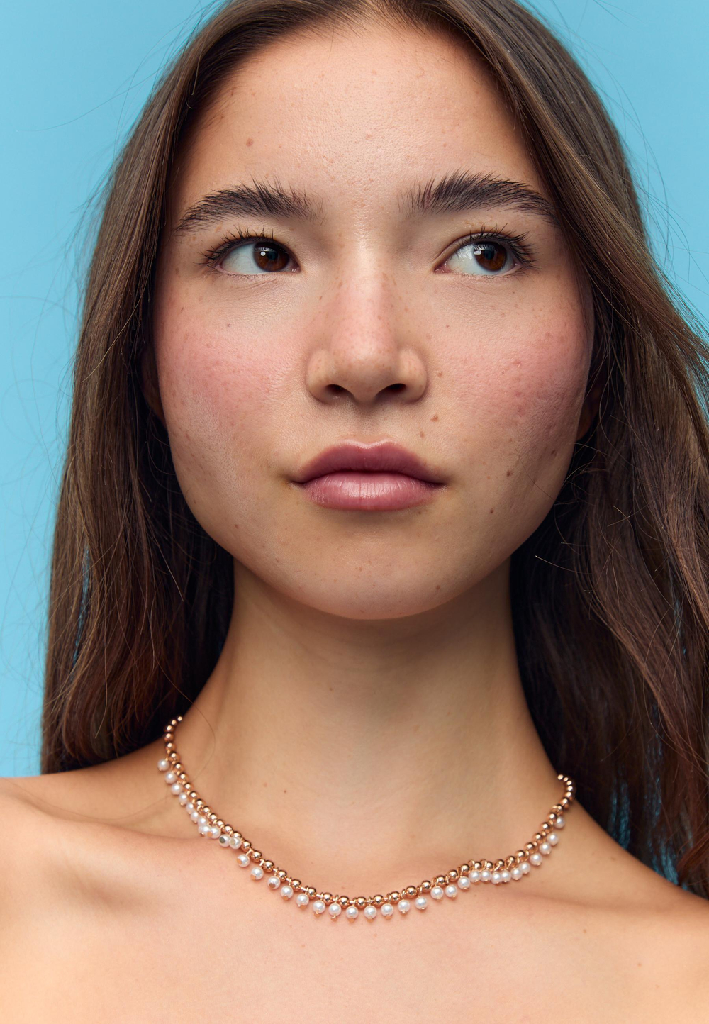 STRADIVARIUS Комплект из 2 ожерелий-лариатов из искусственного жемчуга, золотой