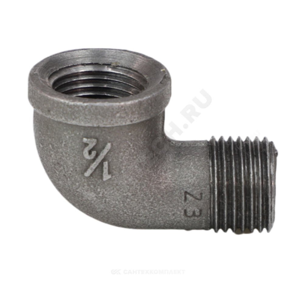 Угольник проходной чугун Ду 20 (3/4") ВР/НР Fittex PLUS