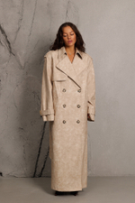 Тренч из экокожи