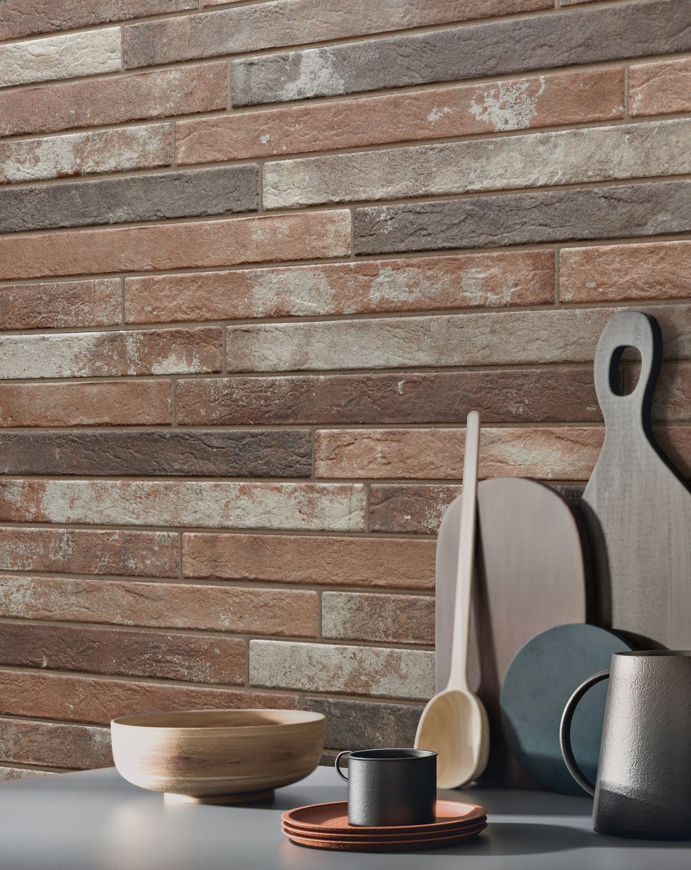 Ригельная плитка Rondine Harlem Red 450x48x9,5