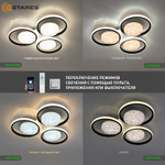 Управляемая светодиодная люстра POLLO double 100W 3R-APP-550x70-BLACK/WHITE/WHITE-220-IP20