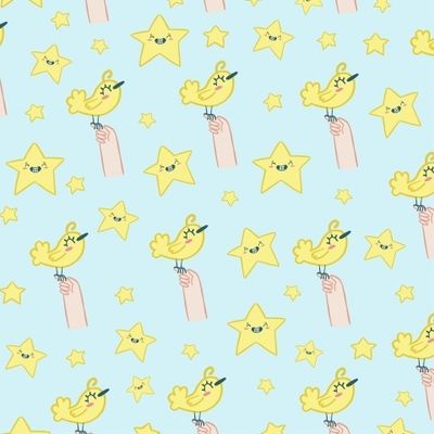 Желтая птичка и звезды