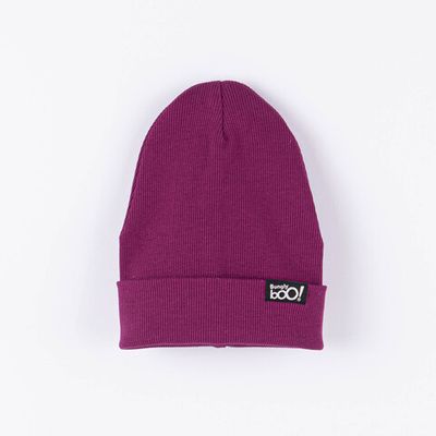 Two-ply turn-up jersey hat - Plum