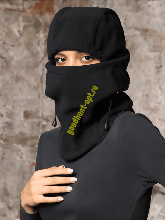 Тактическая зимняя балаклава флисовая Черный