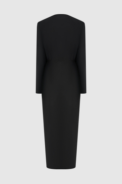 Платье с узлом из костюмной ткани