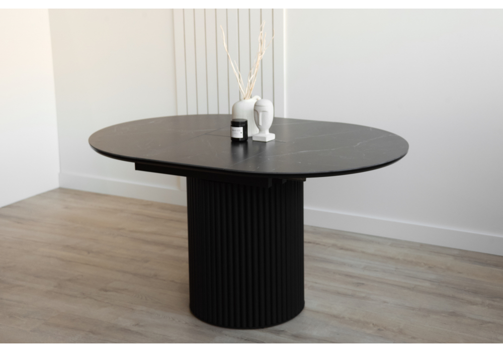 Керамический стол Woodville Стивен 100(140) shakespeare black, черный