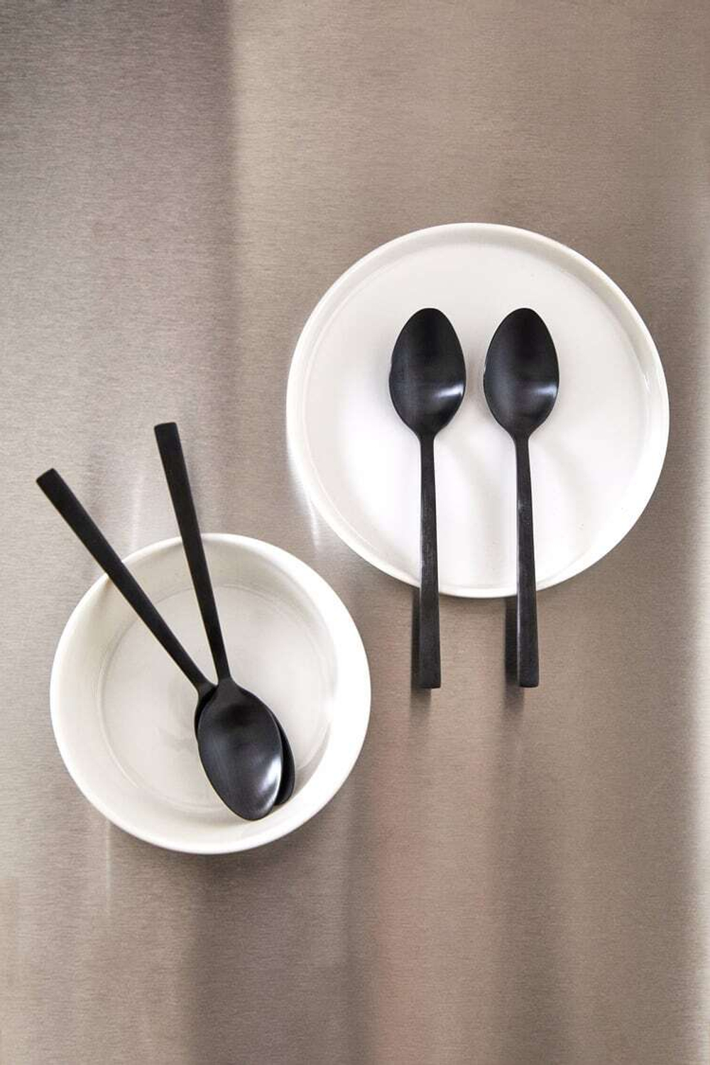 ZARA HOME МАТОВАЯ ДЕСЕРТНАЯ ЛОЖКА (НАБОР ИЗ 4 ШТ.), ЧЕРНЫЙ