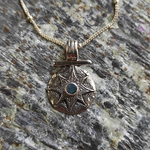 Подвеска ПУТЕВОДНАЯ ЗВЕЗДА с цепочкой, серебро/опал