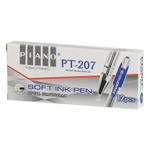 Ручка шариковая, масляная, Piano, синие чернила, прозрачный корпус, 12 шт