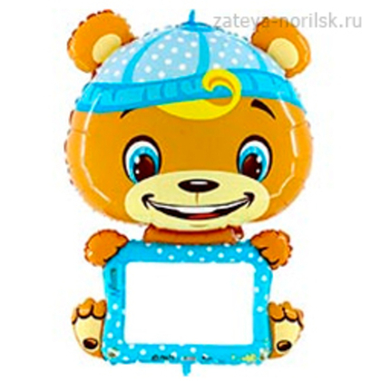 Шар с маркером Мишка в голубом