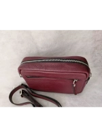 Сумка женская через плечо натуральная кожа бордовая