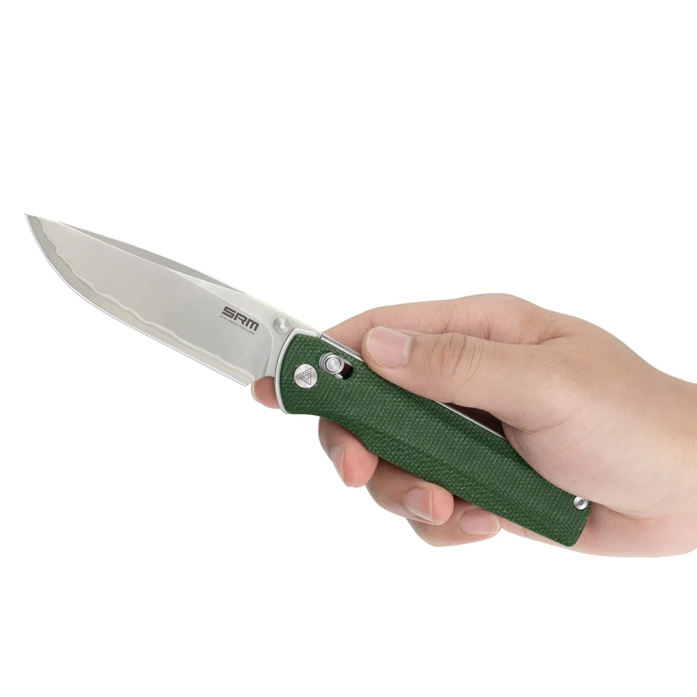 Нож складной SRM 255L-MG2 Medal Beadblast (140Cr Laminated, Green Micarta)