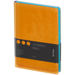 Ежедневник недатированный, А5, 136л., кожзам, Berlingo "Fuze", цветной срез, оранжевый