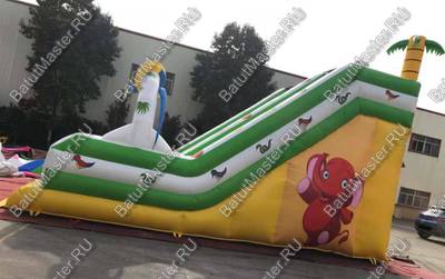 Надувной батут-горка "Тропический микс" 7*4*7 м