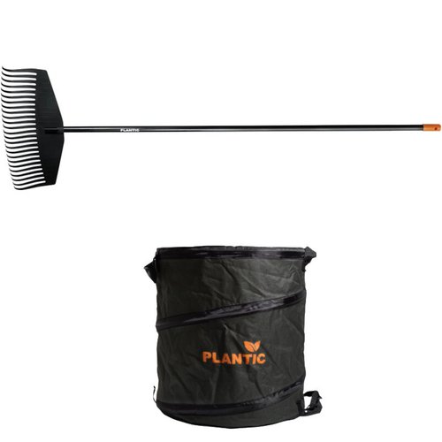 Промонабор грабли веерные Plantic Solid L + Универсальный садовый мешок Plantic (S) 58л.