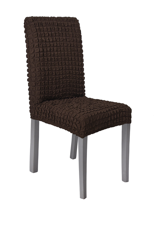 Чехол на стул без оборки со спинкой, цвет Кофе