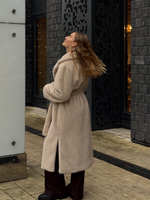 Шуба Lux макси бежевый