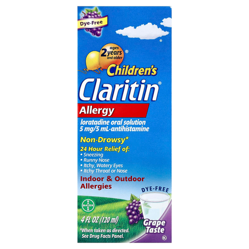 Claritin, Children's, аллергия, для детей от 2 лет, со вкусом винограда, 120 мл (4 жидк. унции)