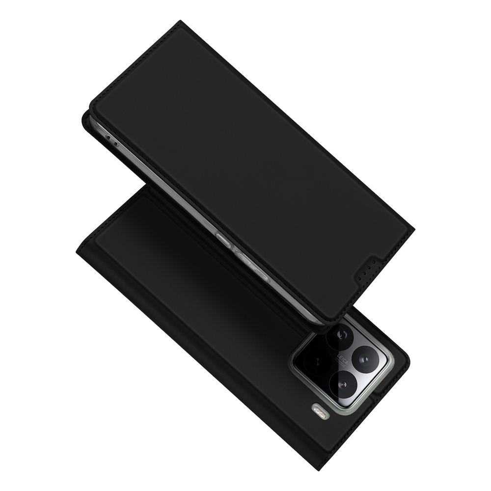 Чехол книжка из PU кожи черного цвета от Dux Ducis для смартфона Xiaomi 15 Pro, серия Skin Pro Series Case