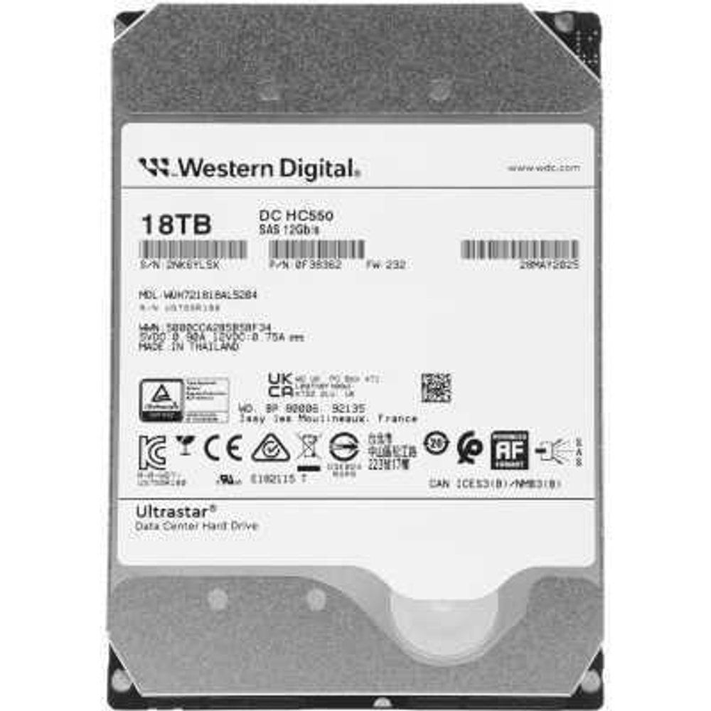 Жесткий диск WD Ultrastar DC HC550 18Tb WUH721818AL5204 0F38362