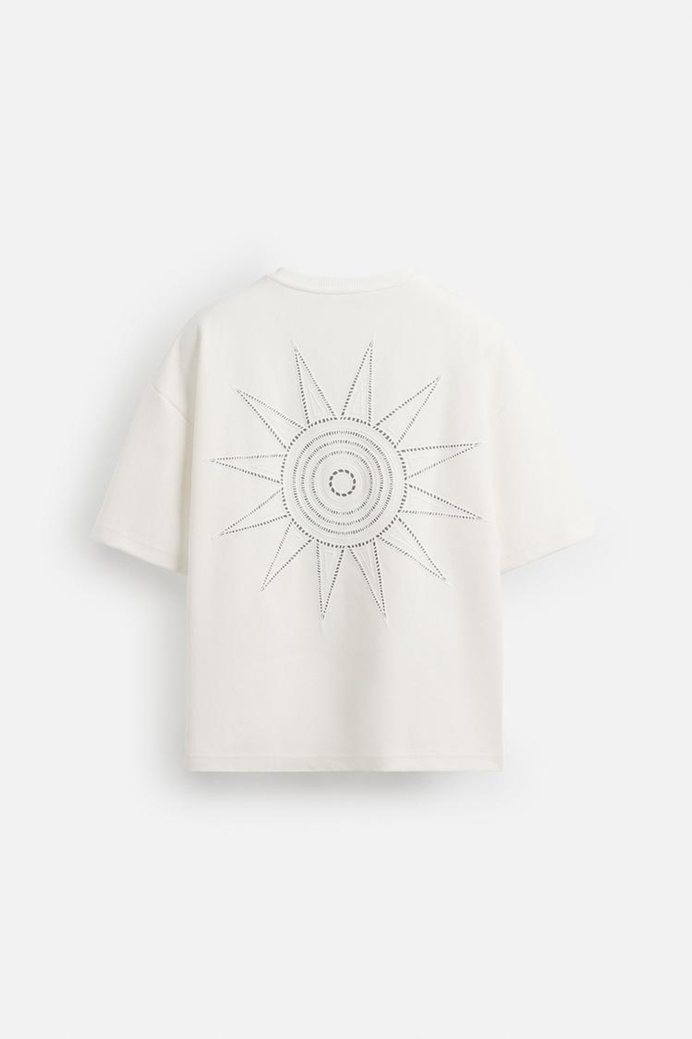 ZARA ТОЛСТОВКА С РЕЛЬЕФНЫМ ПРИНТОМ, БЕЛЫЙ