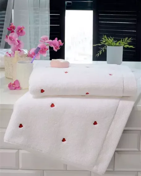 Набор полотенец  SOFT HEARTS красные 2пр 50х100 Maison Dor Турция