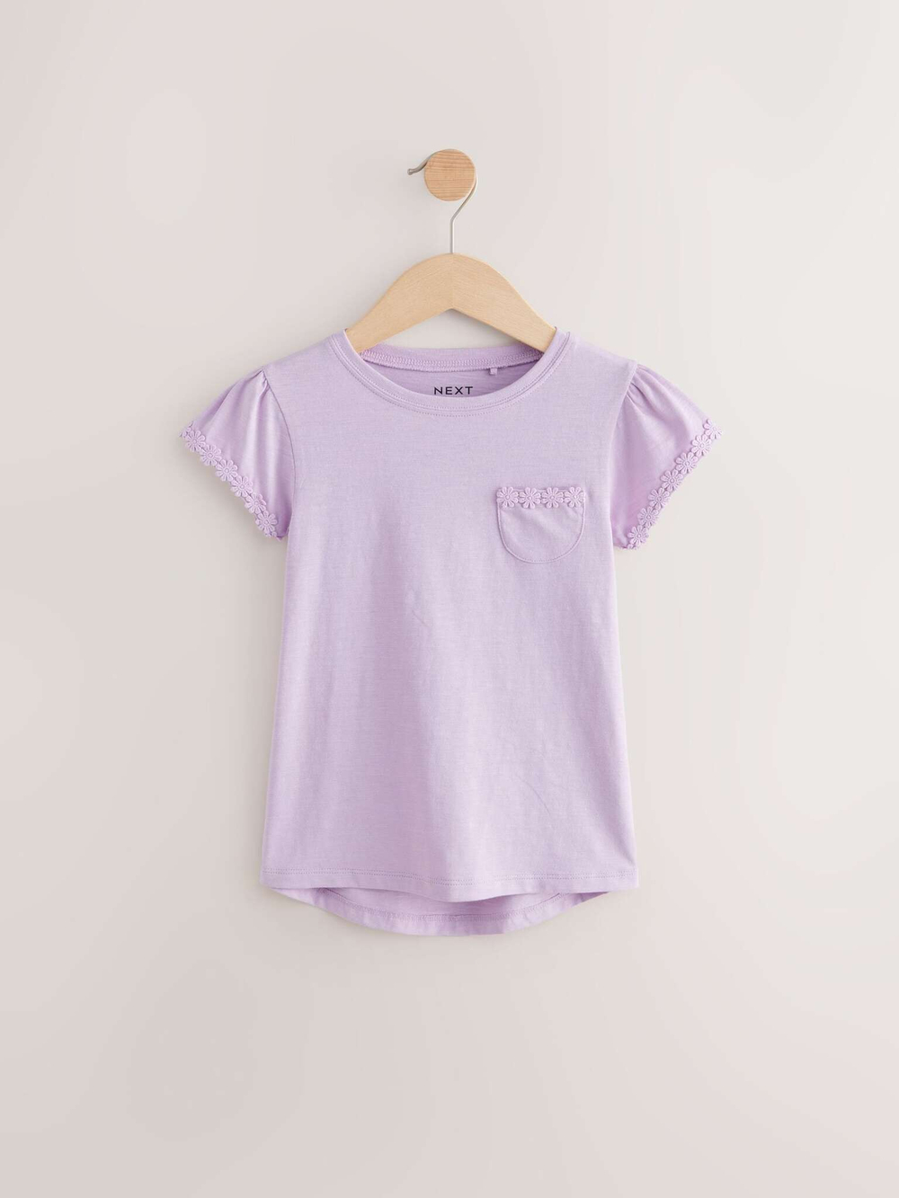 Футболка с вышивкой для девочки Next AM0-278, Сиреневый