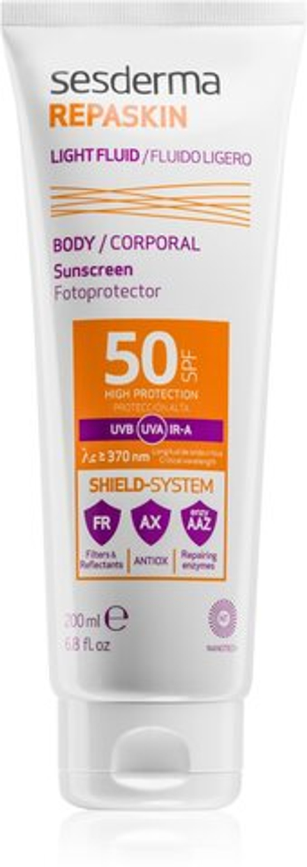 Sesderma Repaskin 50 - гель-крем для загара тела SPF 50 /   200  ml  / GTIN 8429979415707