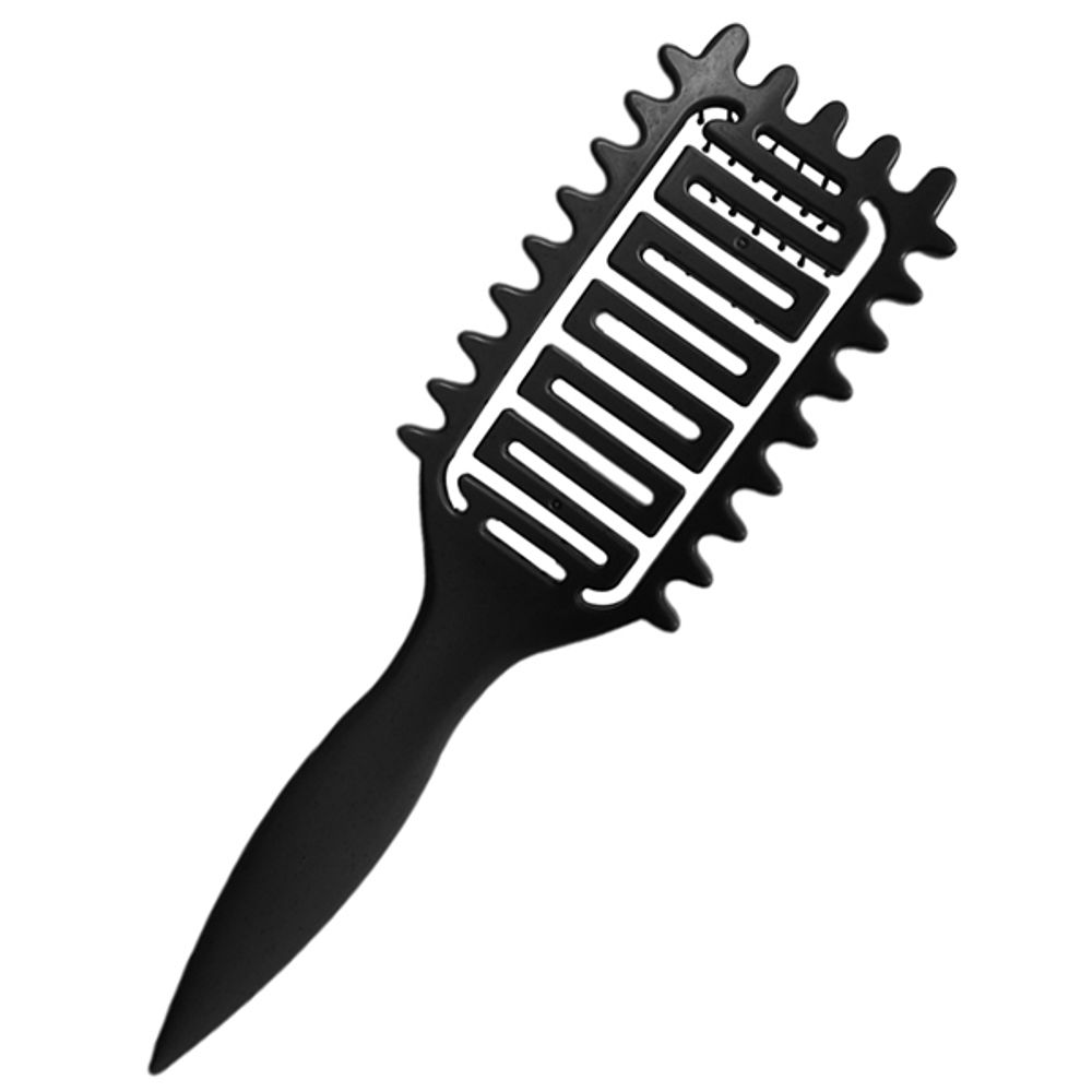 Щетка массажная Harizma Nylon, 9 рядов, черная (h10687-15)