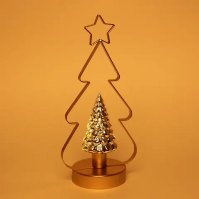 Сувенир с подсветкой «Волшебная ёлочка» 15*32 см, золото