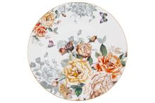 Набор из 2-х фарфоровых обеденных тарелок AL-1725-W-10.5PP-P4, 26.5 см, белый/декор