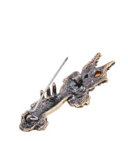 AM-3988 Брошь «Букет Джульетты» (латунь, янтарь)