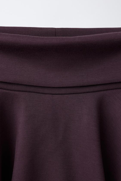 ZARA СПОРТИВНАЯ ЮБКА С ОТВОРОТОМ, БАКЛАЖАННЫЙ